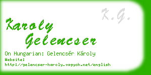 karoly gelencser business card